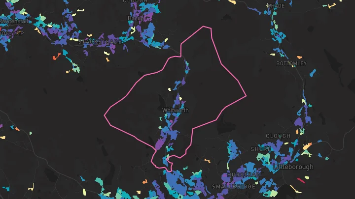 House price heatmap showing property values across Whitworth