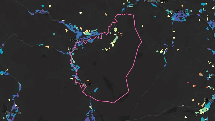 House price heatmap showing property values across Todmorden