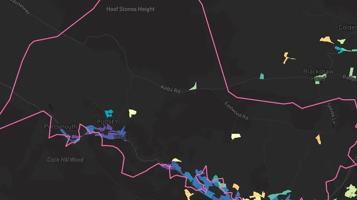 House price heatmap showing property values across Todmorden