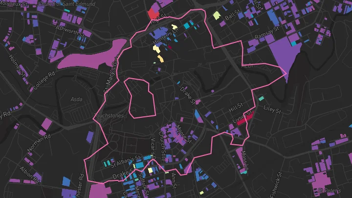 House price heatmap showing property values across Rochdale
