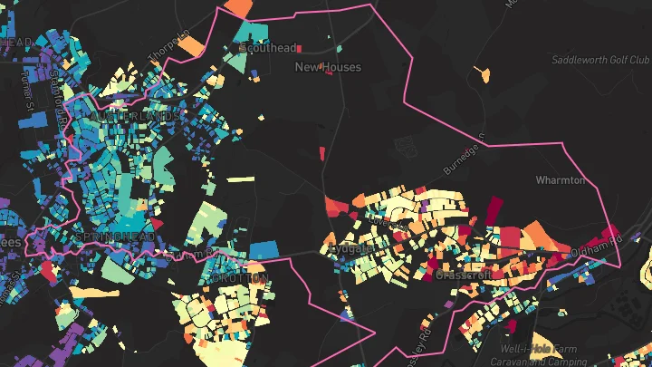 House price heatmap showing property values across Springhead