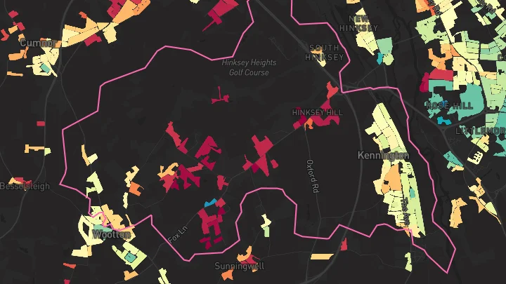 House price heatmap showing property values across Kennington