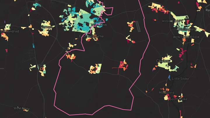 House price heatmap showing property values across Blewbury