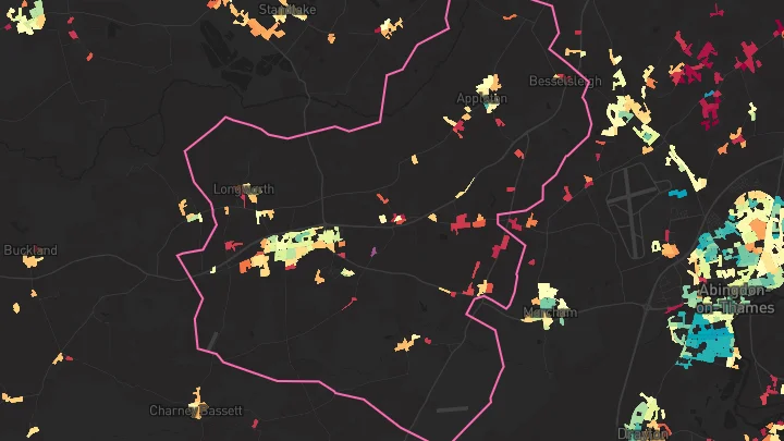House price heatmap showing property values across Southmoor