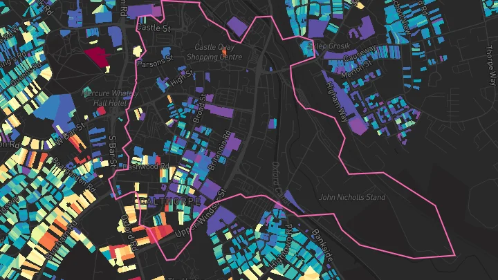 House price heatmap showing property values across Banbury