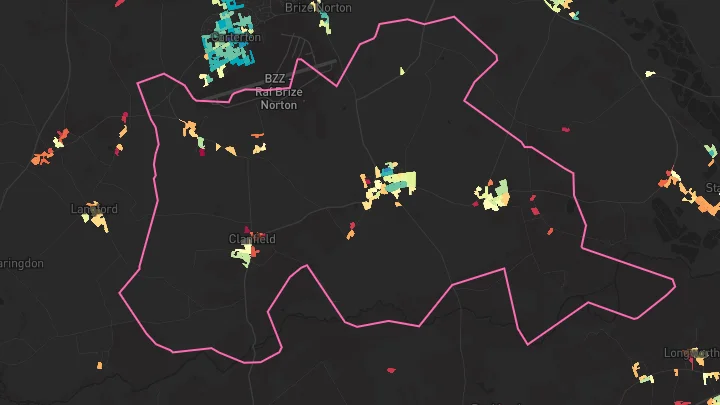 House price heatmap showing property values across Aston