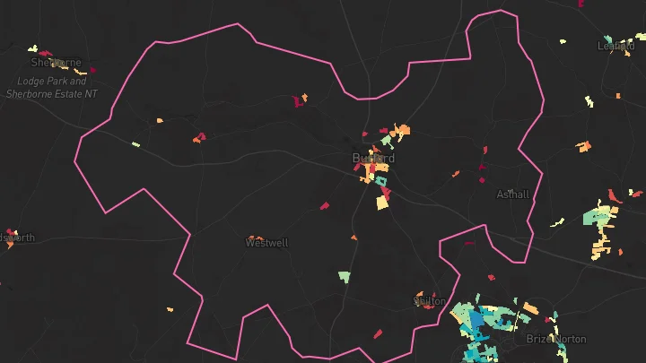 House price heatmap showing property values across Bradwell Village