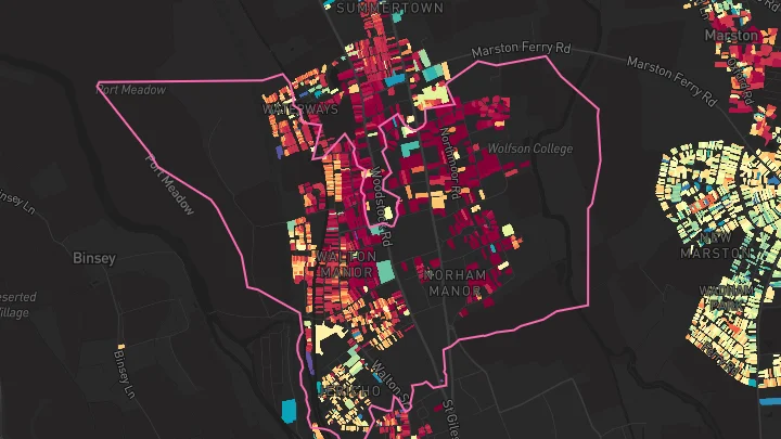 House price heatmap showing property values across Oxford