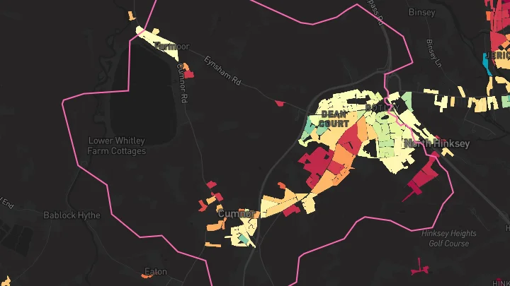 House price heatmap showing property values across Oxford