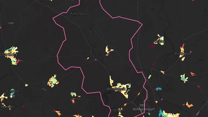 House price heatmap showing property values across Woodstock