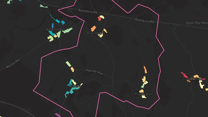 House price heatmap showing property values across Upper Arncott