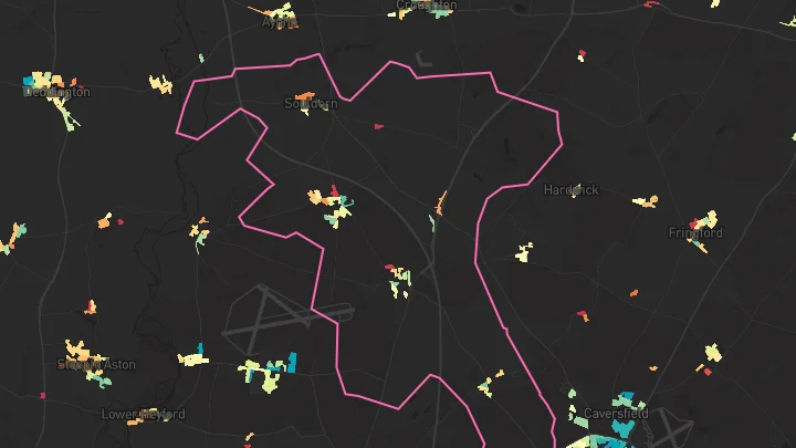 House price heatmap showing property values across Fritwell