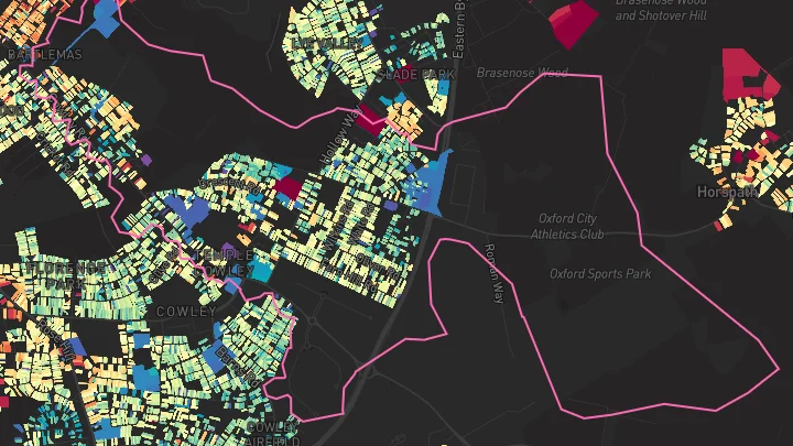 House price heatmap showing property values across Oxford