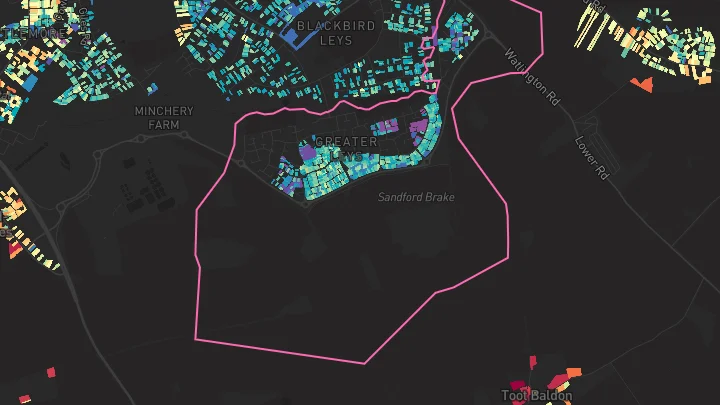 House price heatmap showing property values across Oxford