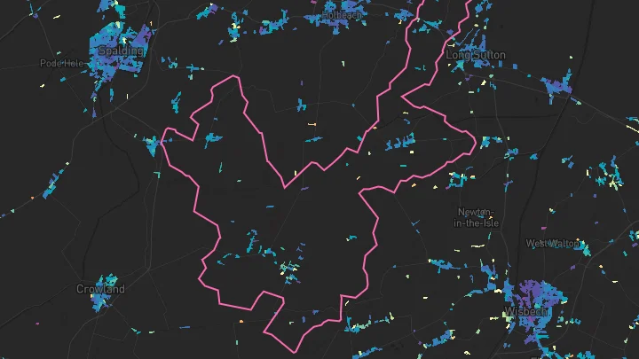 House price heatmap showing property values across Sutton St James