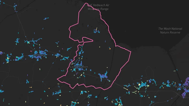 House price heatmap showing property values across Long Sutton