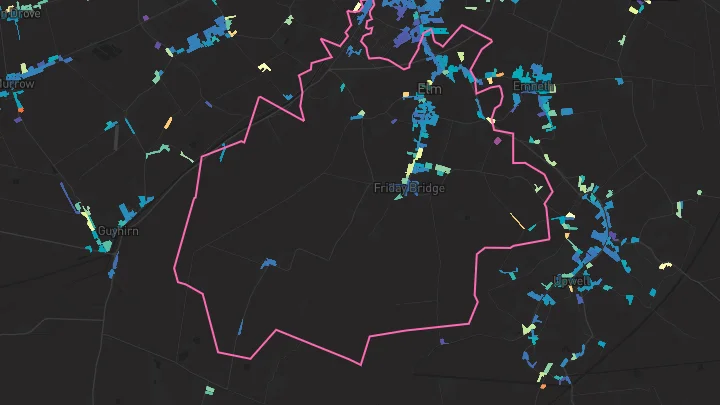 House price heatmap showing property values across Elm