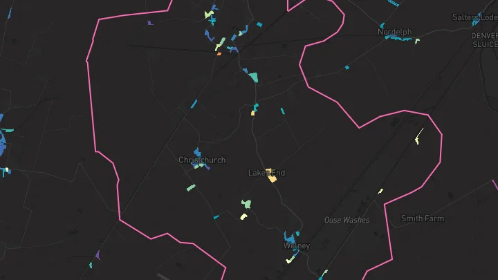 House price heatmap showing property values across Upwell