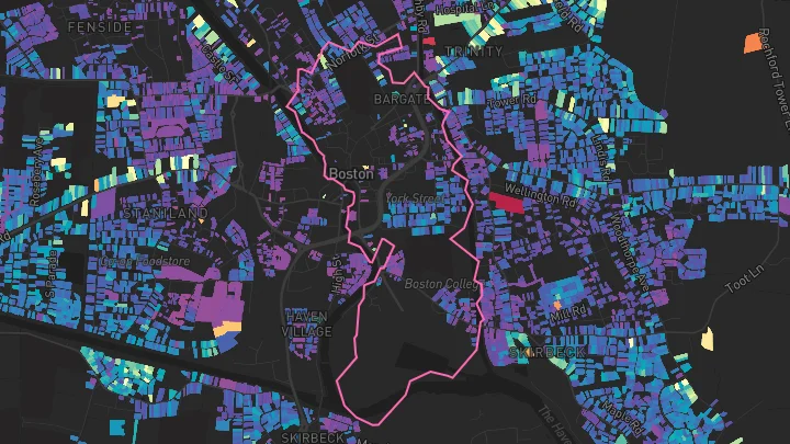 House price heatmap showing property values across Boston