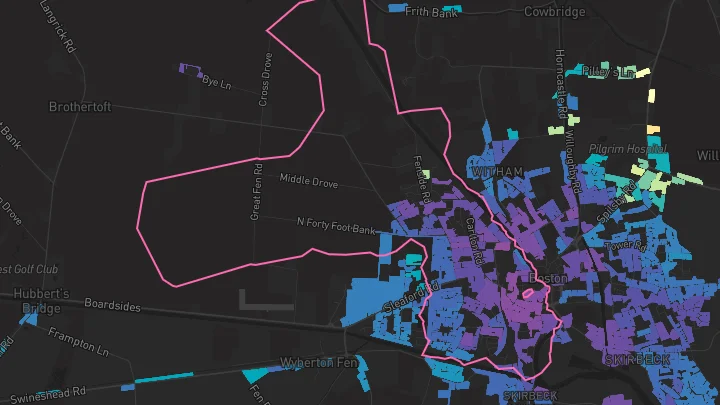 House price heatmap showing property values across Boston