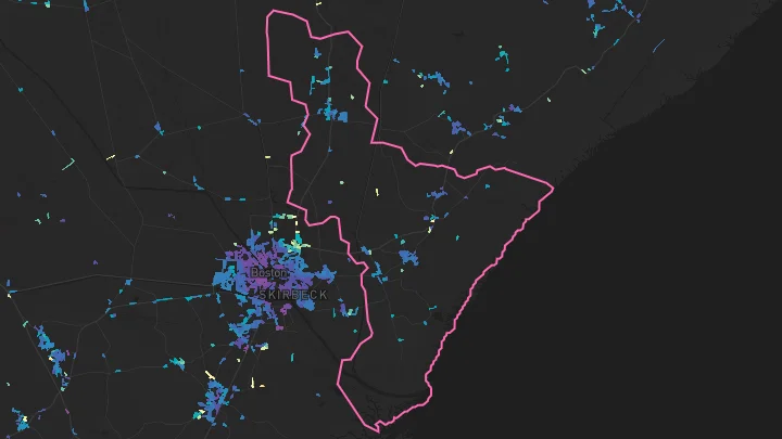 House price heatmap showing property values across Sibsey