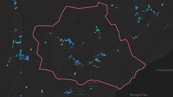 House price heatmap showing property values across Old Leake
