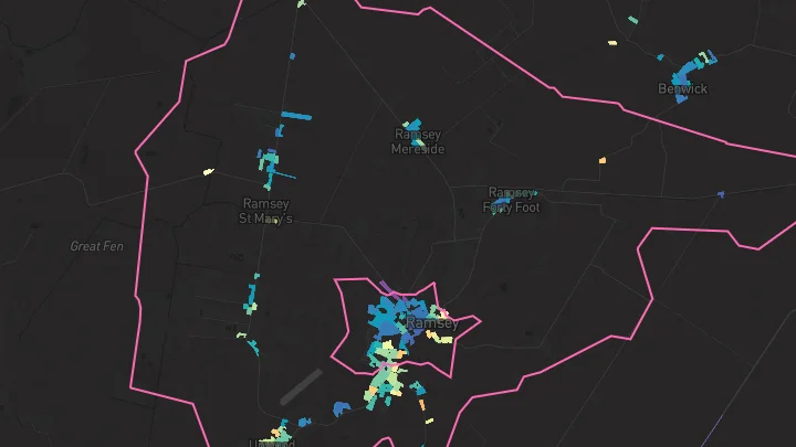 House price heatmap showing property values across Bury