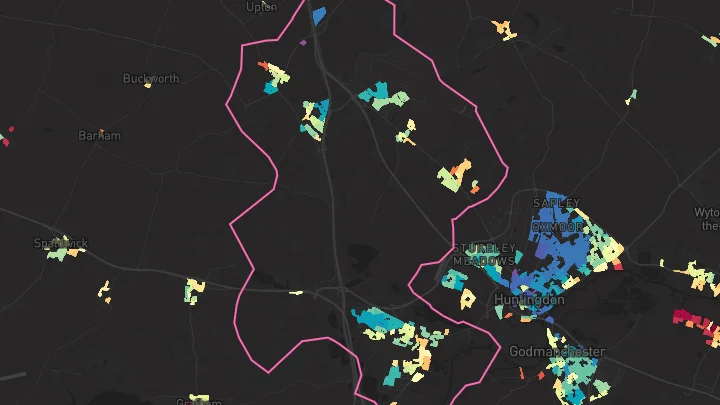 House price heatmap showing property values across Brampton