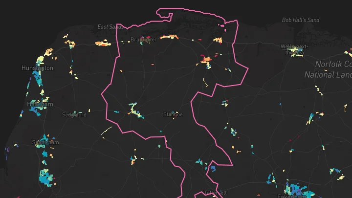 House price heatmap showing property values across Burnham Market