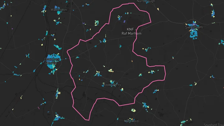 House price heatmap showing property values across Stoke Ferry