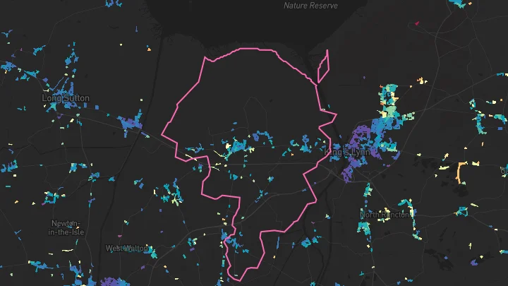 House price heatmap showing property values across Terrington St Clement