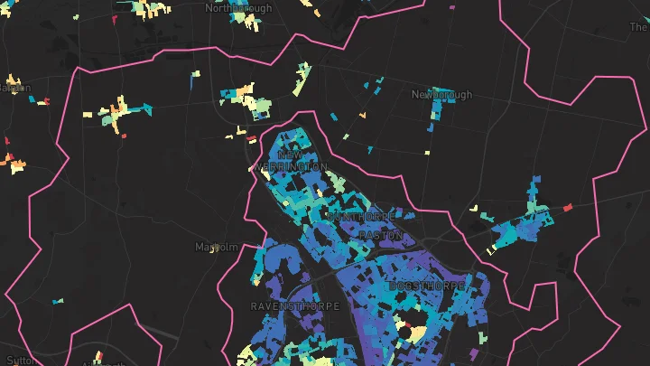 House price heatmap showing property values across Eye