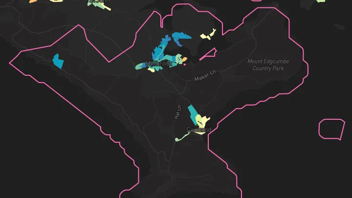 House price heatmap showing property values across Millbrook