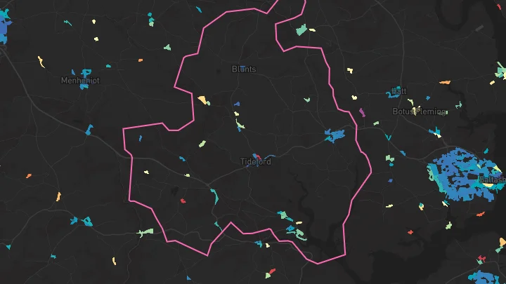 House price heatmap showing property values across Landrake