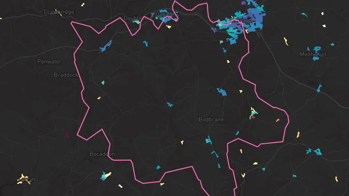 House price heatmap showing property values across Liskeard