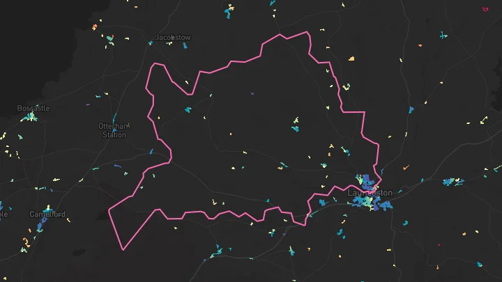 House price heatmap showing property values across Launceston