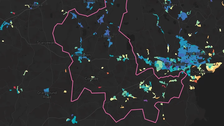 House price heatmap showing property values across St Stephen