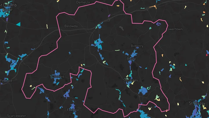 House price heatmap showing property values across Roche