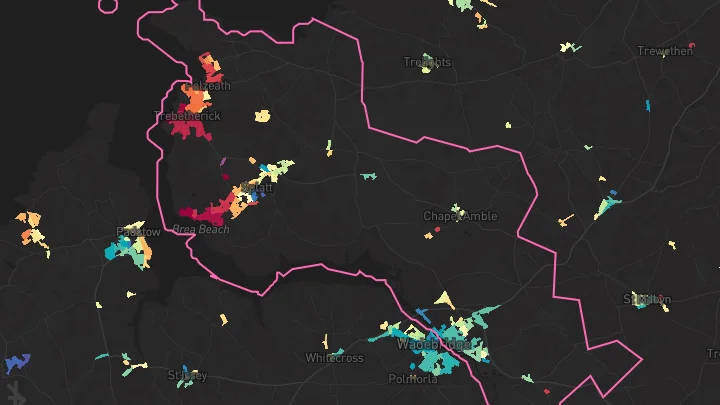 House price heatmap showing property values across St Minver
