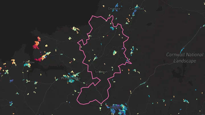 House price heatmap showing property values across St Teath