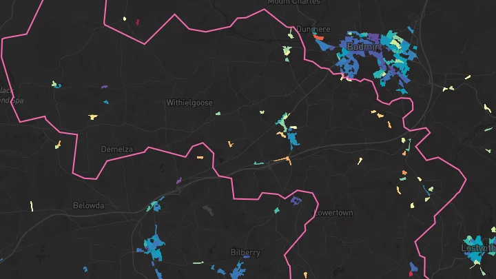 House price heatmap showing property values across Lanivet