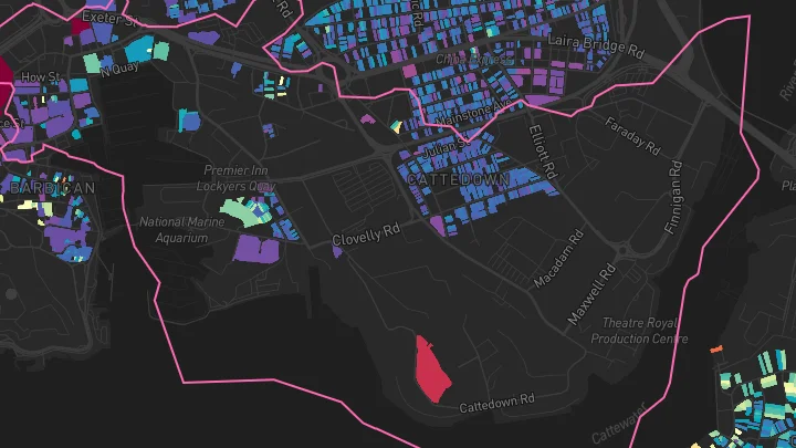 House price heatmap showing property values across Plymouth