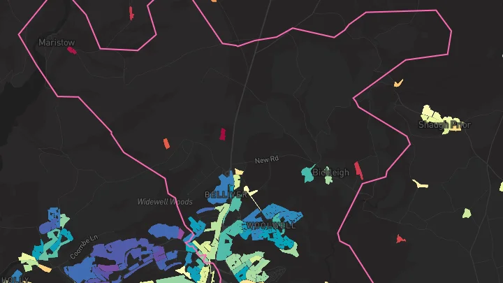 House price heatmap showing property values across Plymouth