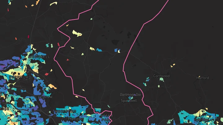 House price heatmap showing property values across Plymouth