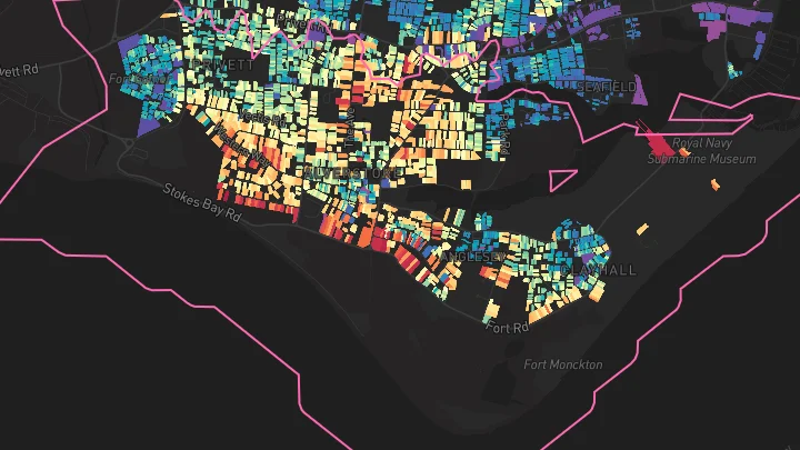 House price heatmap showing property values across Gosport