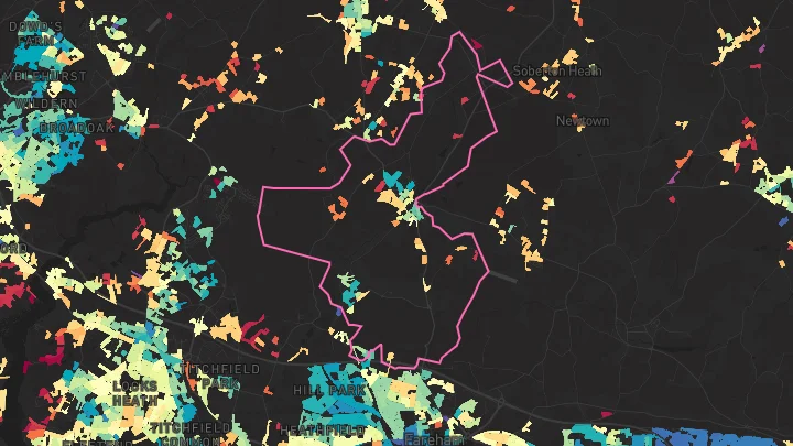House price heatmap showing property values across Knowle