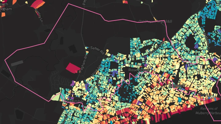 House price heatmap showing property values across Bognor Regis