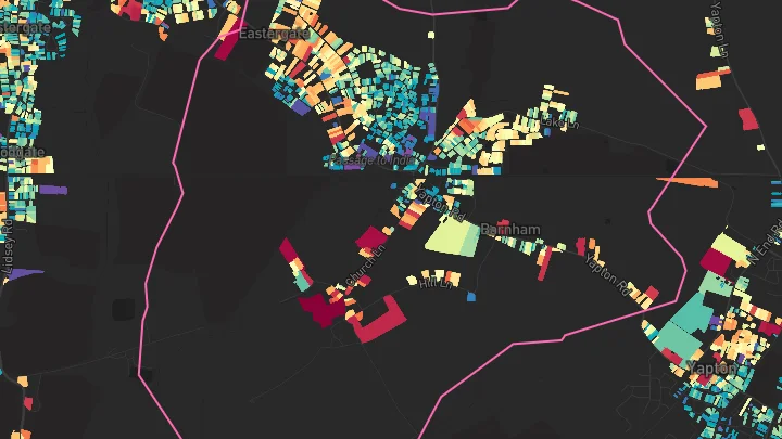House price heatmap showing property values across Barnham