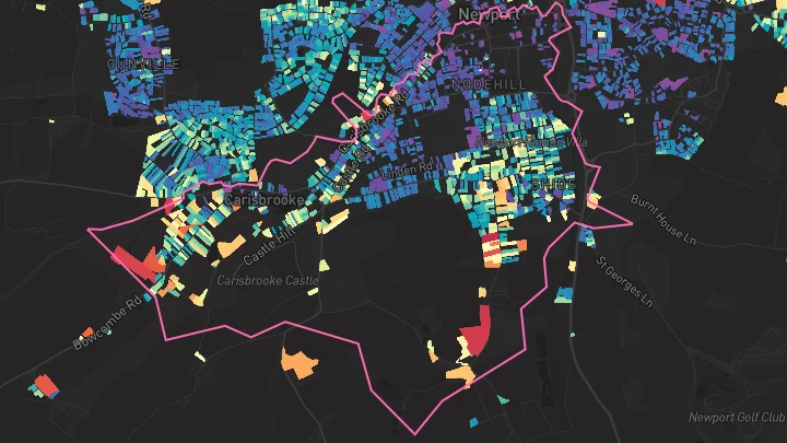 House price heatmap showing property values across Newport