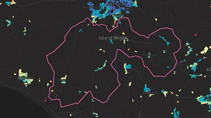House price heatmap showing property values across Shorwell